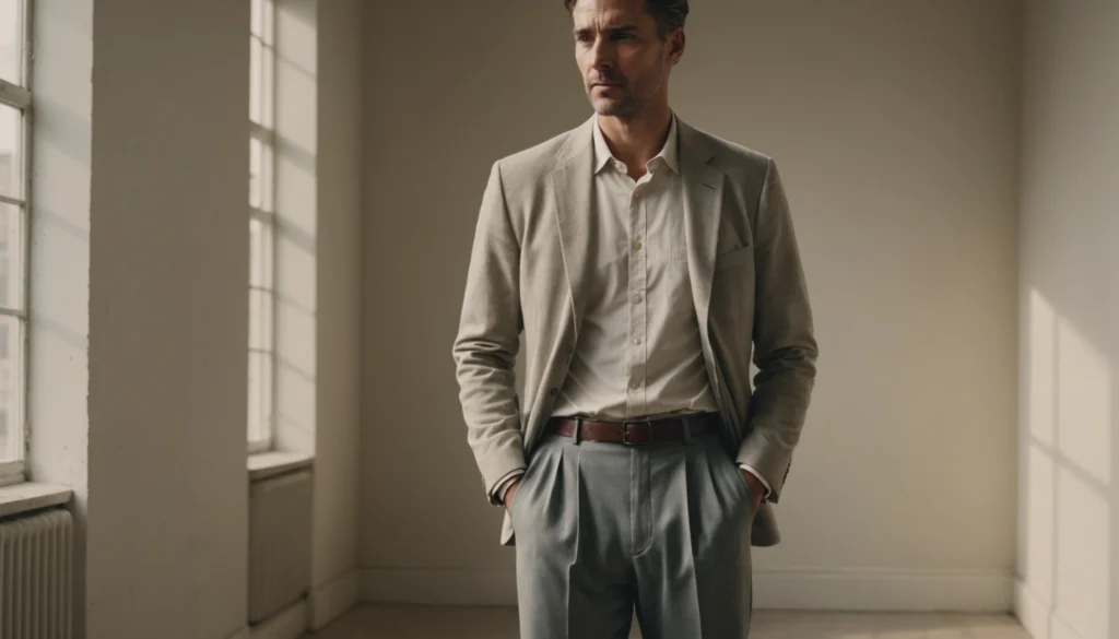 pantalon à plis homme