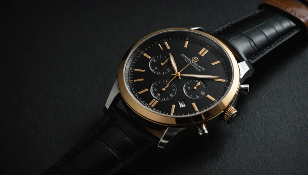 montre cadran noir homme