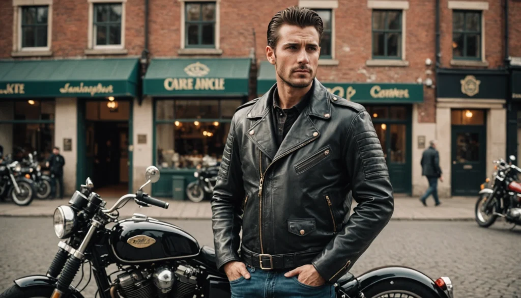 blouson moto cuir vintage homme